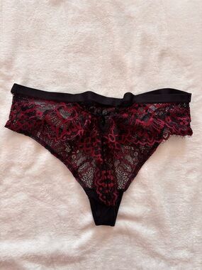 La Senza red and black lace panties